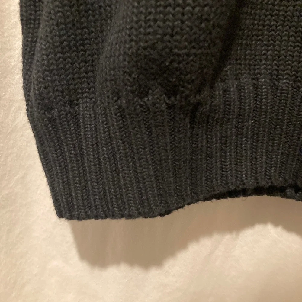 Vintage Polo Ralph Lauren Mens XL Black Cotton V-Neck knit Sweater Vest 90s Pony